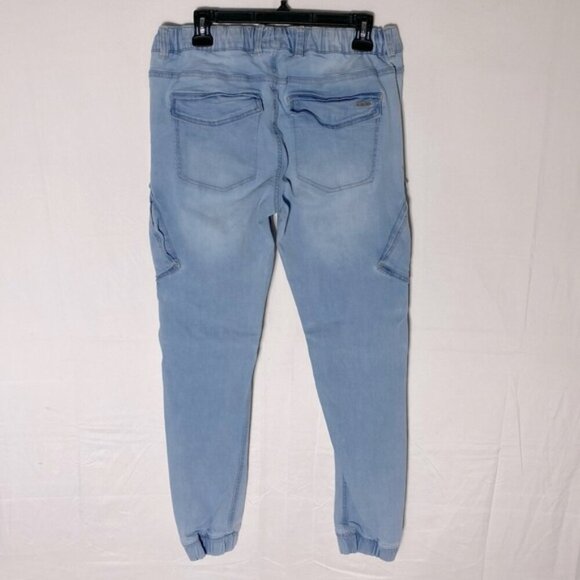 DNM Works Light Wash Denim Elastic Waist Cargo Joggers 30 - Picture 2 of 16